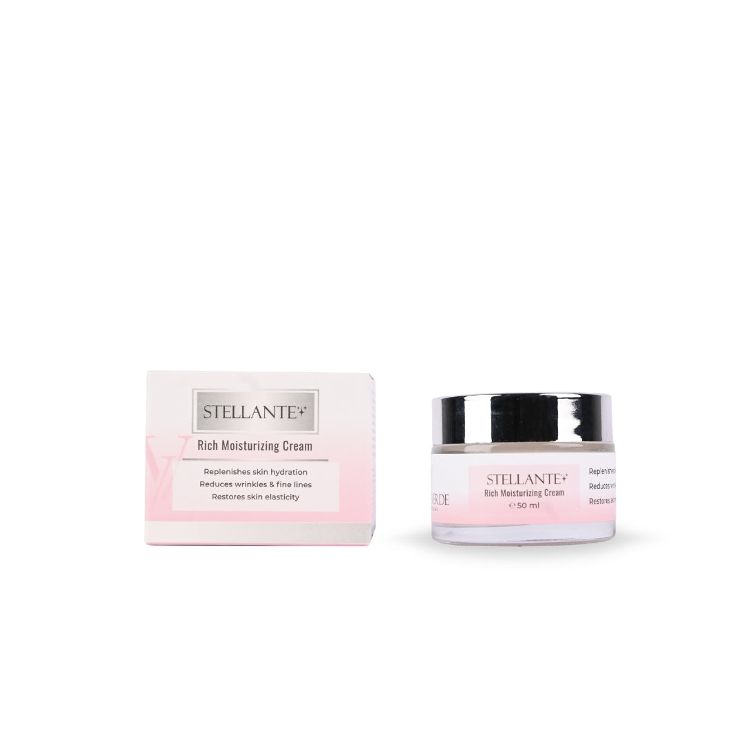 Stellante Rich Moisturizing Cream jar and box on a white background