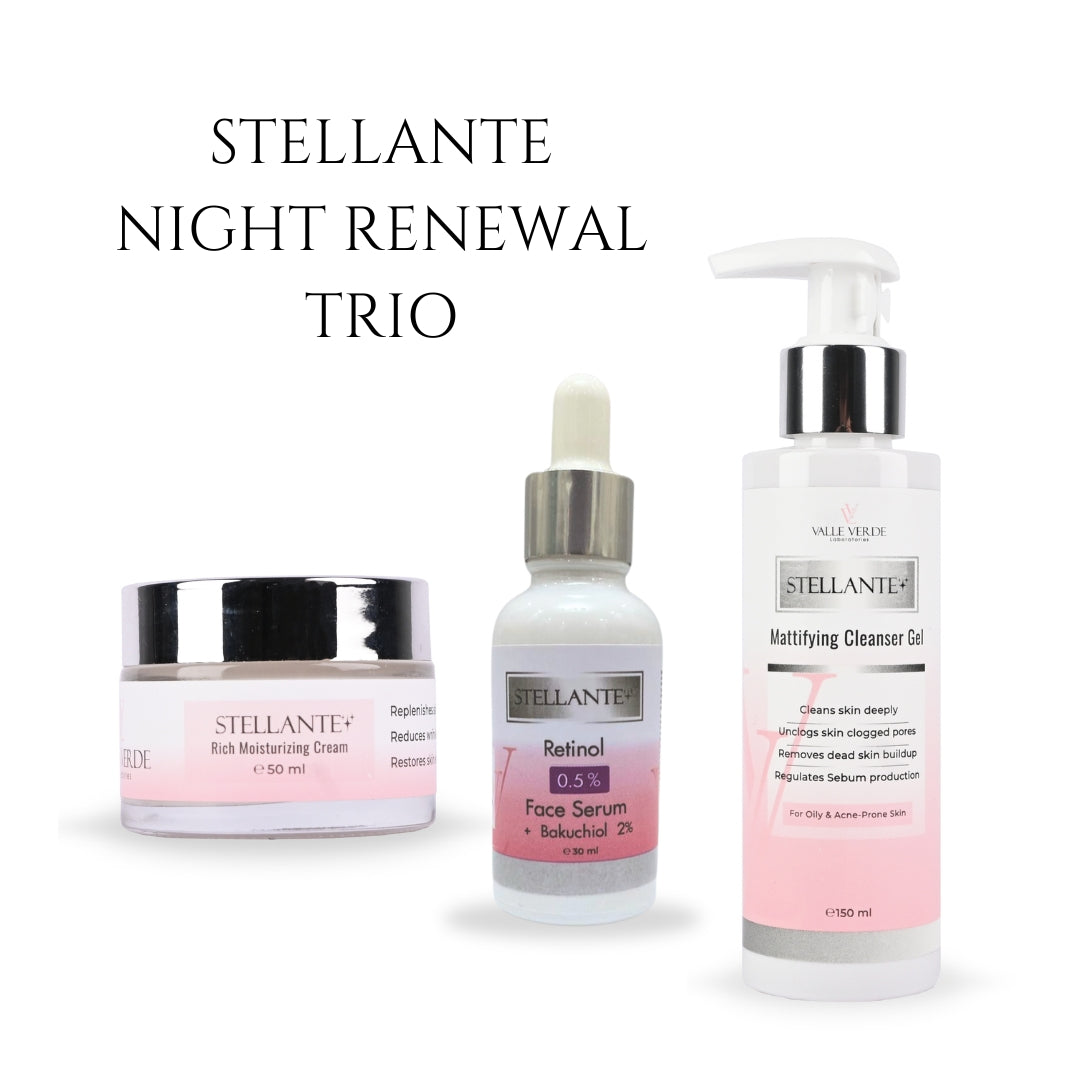 Stellante night renewal Trio products on a white background