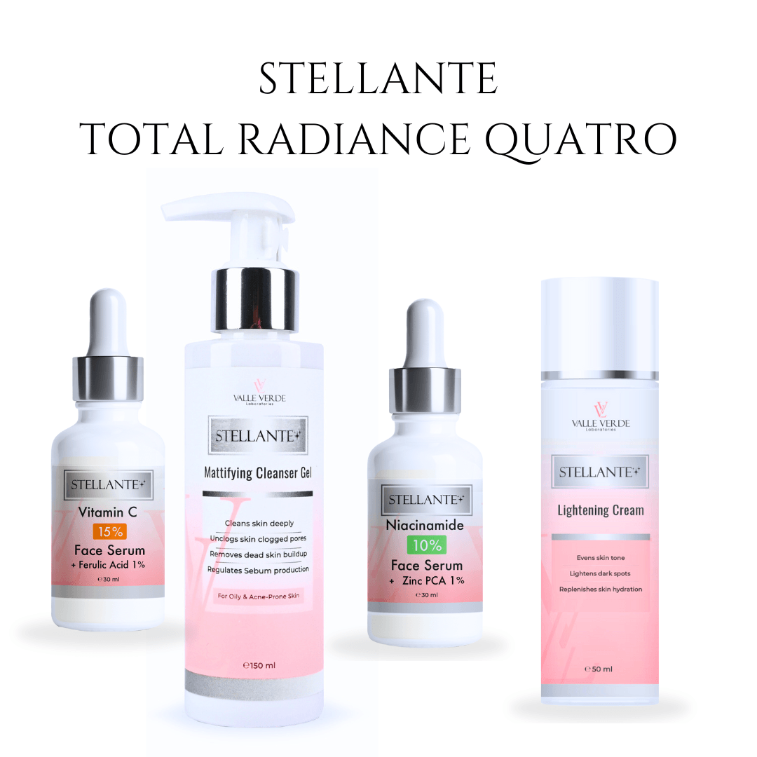 Stellante Total Radiance Quatro skincare products on a white background