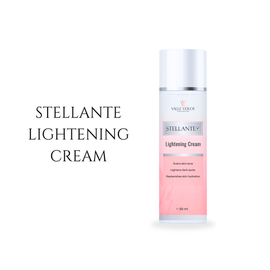 Stellante lightening cream bottle on a white background